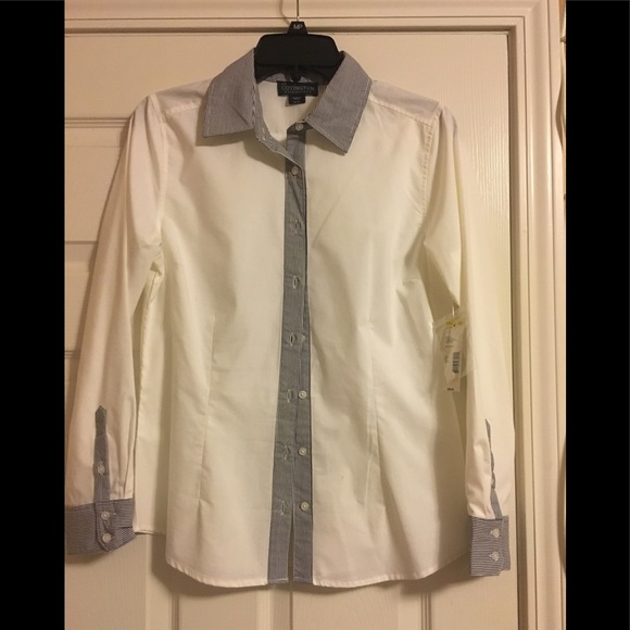 Petite Ls Essen white and blue shirt - Picture 1 of 1